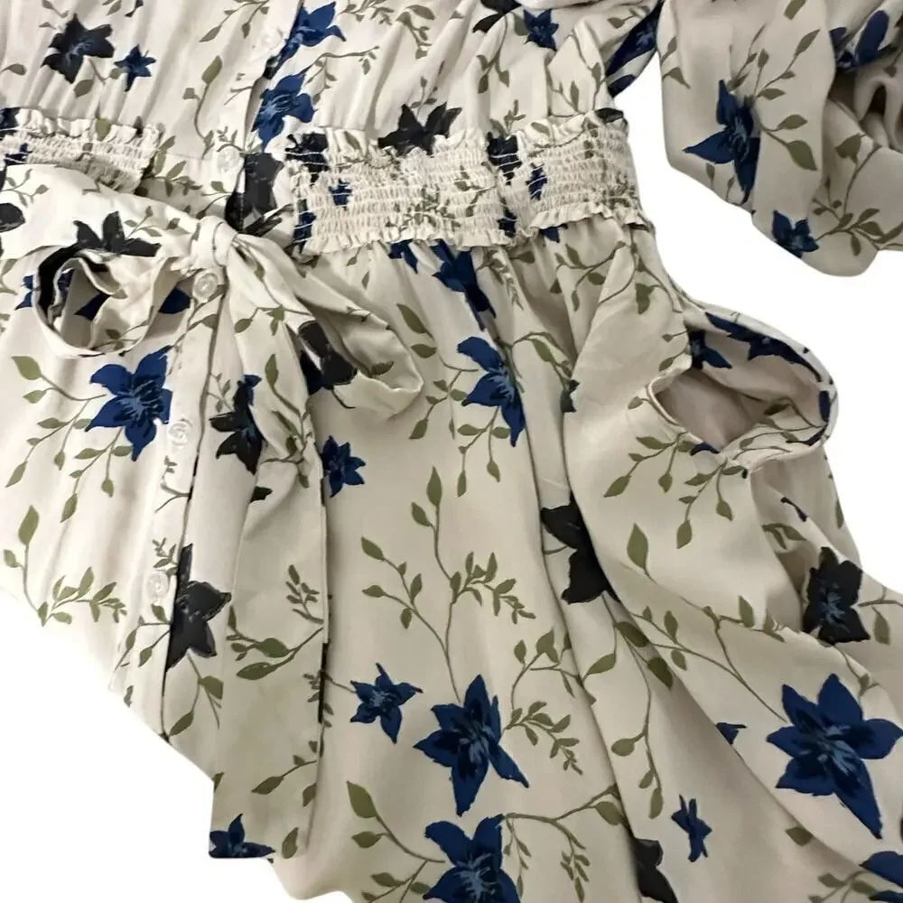 NWT Free People Lighten Up Floral Long Sleeve Mini Dress (M)